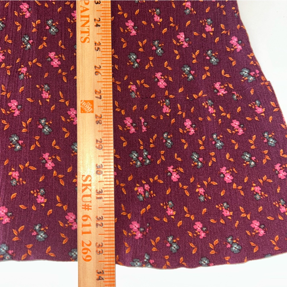 Matilda Jane womens Local Luxuries floral boho burgundy long sleeve dress size M - Picture 7 of 11